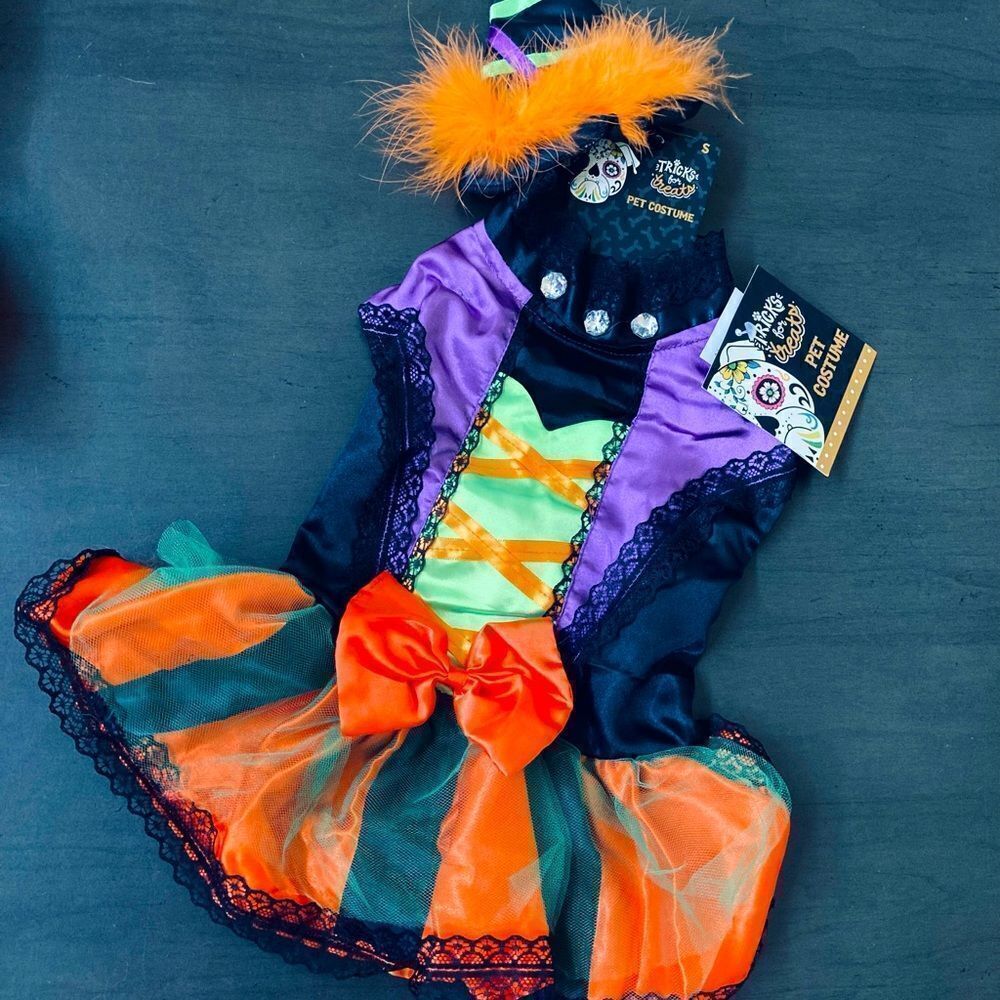 Halloween Dog Witch Corset Pet Costume Dress S